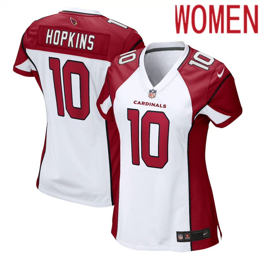 Women Arizona Cardinals 10 DeAndre Hopkins Nike White Game NFL Jersey